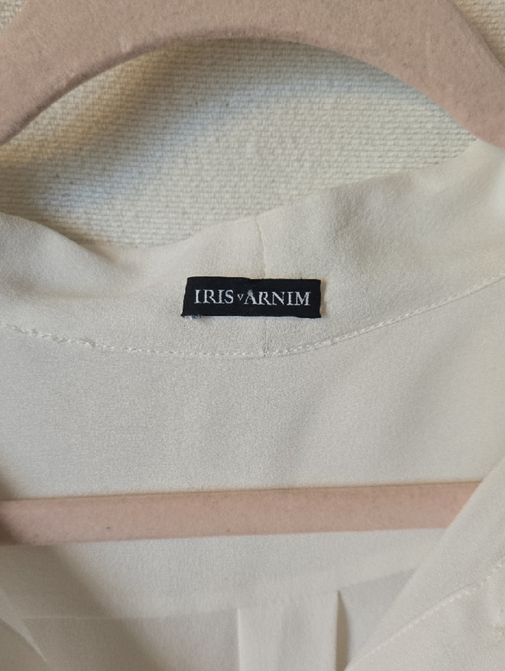 Iris + Arnim Cream Tie-Neck Blouse Silk - Picture 2 of 4